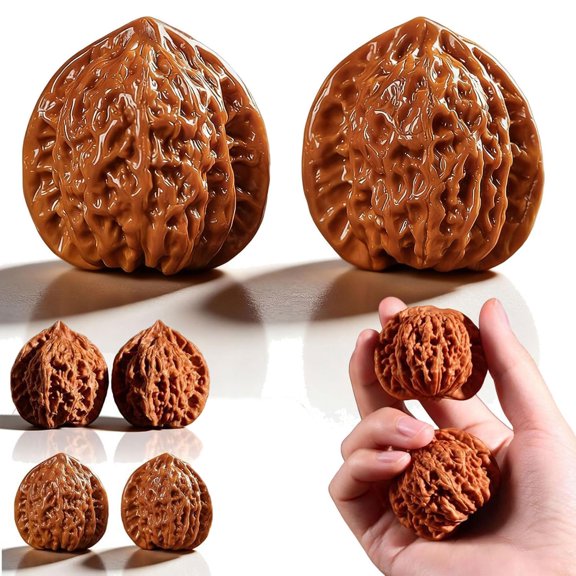 Wenwan Walnuts, Natural Chinese Walnuts Fidget, Hand Fidget Massage Toys for Relaxation Stress Relief & Hand Training