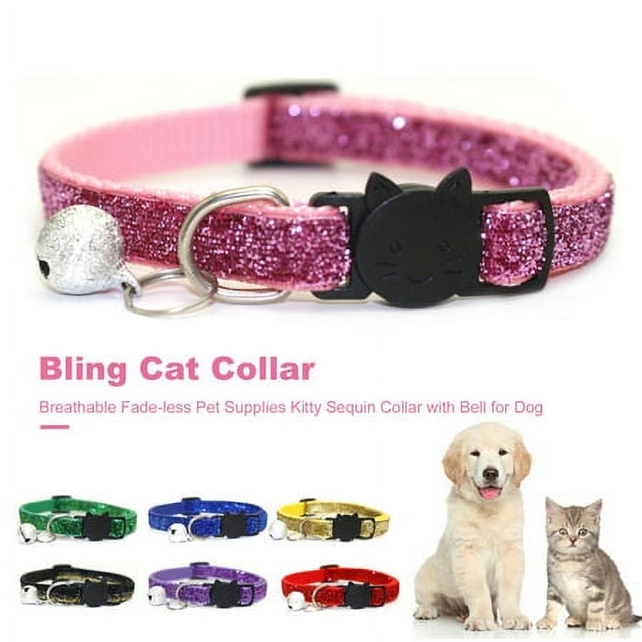 Riklu Bling Cat Collar Breathable Fadeless Pet Supplies Kitty Sequin