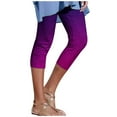 thumbnail image 1 of Wenyuyu Capri Leggings for Women Elastic High Waisted Gradient Seamless Yoga Pants Joggers Lounge Skinny Sport Leggings Purple XXL, 1 of 5