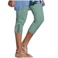 thumbnail image 1 of Wenyuyu Capri Leggings for Women Hight Waist Hollow Comfy Solid Stretch Pants Lounge Joggers Sport Knee Length Leggings Mint Green XXL, 1 of 5