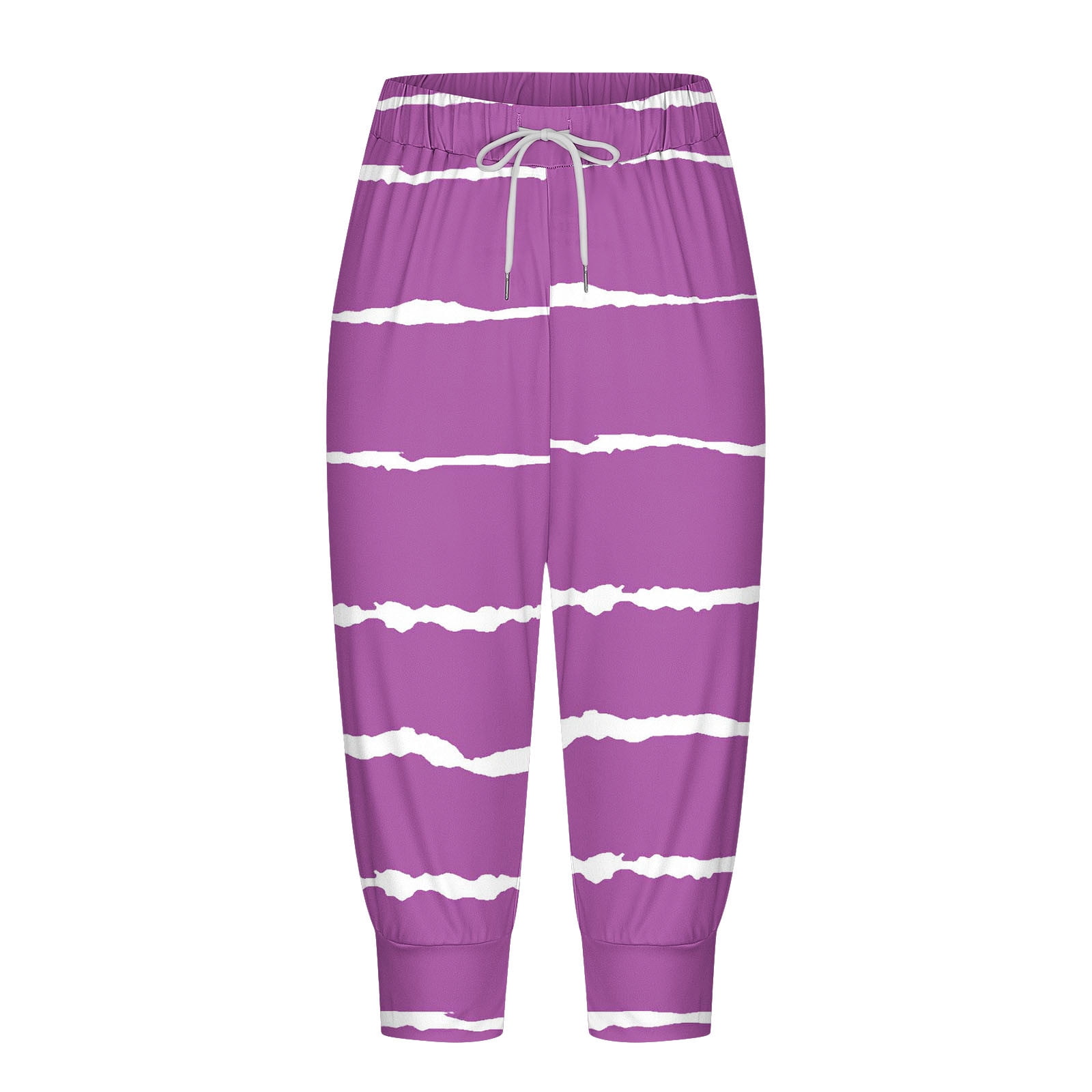 Wenyuyu Capri Pants for Women Drawstring Elastic Waist Cozy Running