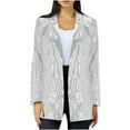 thumbnail image 1 of Wenyuyu Sequin Jackets for Women Casual Lapel Long Sleeve Open Front Blazer Coats Trendy Loose Party Business Outwears, 1 of 5