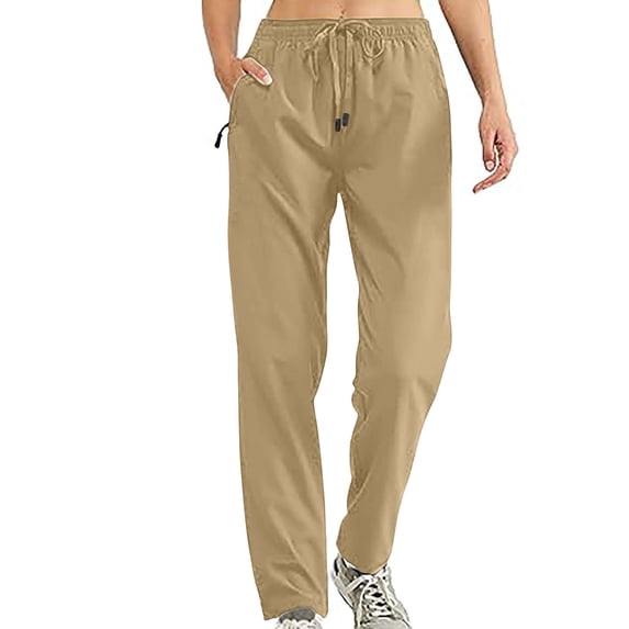 Wenyuyu Straight Pants for Women Lounge Solid Color Elastic High Waisted Pants Elegant Business Office Trousers with Pockets