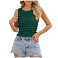 thumbnail image 1 of Wenyuyu Women’s Crop Tank Tops Sleeveless Fashion Popcorn Crewneck Shirts Summer Casual Solid Slim Fit Blouses Green XL, 1 of 6