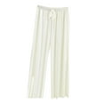 thumbnail image 1 of Wenyuyu Women's Ice Silk Pants Casual Loose Wide Leg Yoga Pants Comfy Drawstring High Waisted Solid Color Pajama Trousers White L, 1 of 4