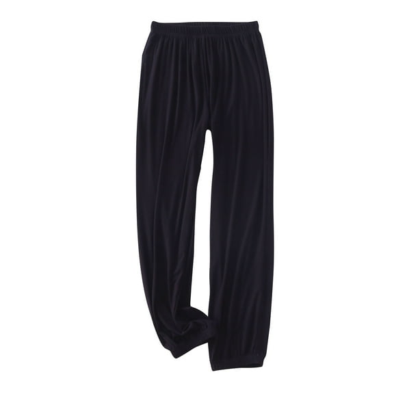Wenyuyu Women's Pajama Trousers Lightweight Elastic High Waist Homewear Pants Lounge Comfort Solid Color Ribbed Knit Pants