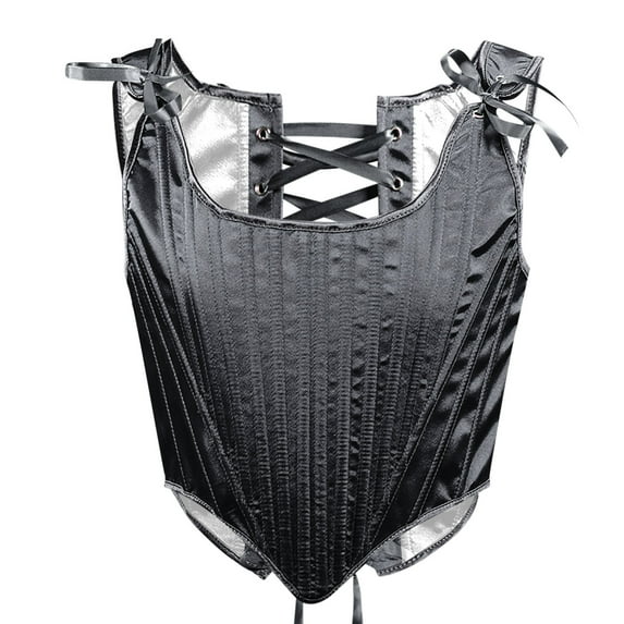 Wenyuyu Women's Satin Corset Tops Sexy Slim Fitted Sleeveless Fishbone Bustiers Solid Cute Bow Strap Camisoles Black 3XL