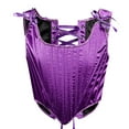 thumbnail image 1 of Wenyuyu Women's Satin Corset Tops Sexy Slim Fitted Sleeveless Fishbone Bustiers Solid Cute Bow Strap Camisoles Purple XL, 1 of 7