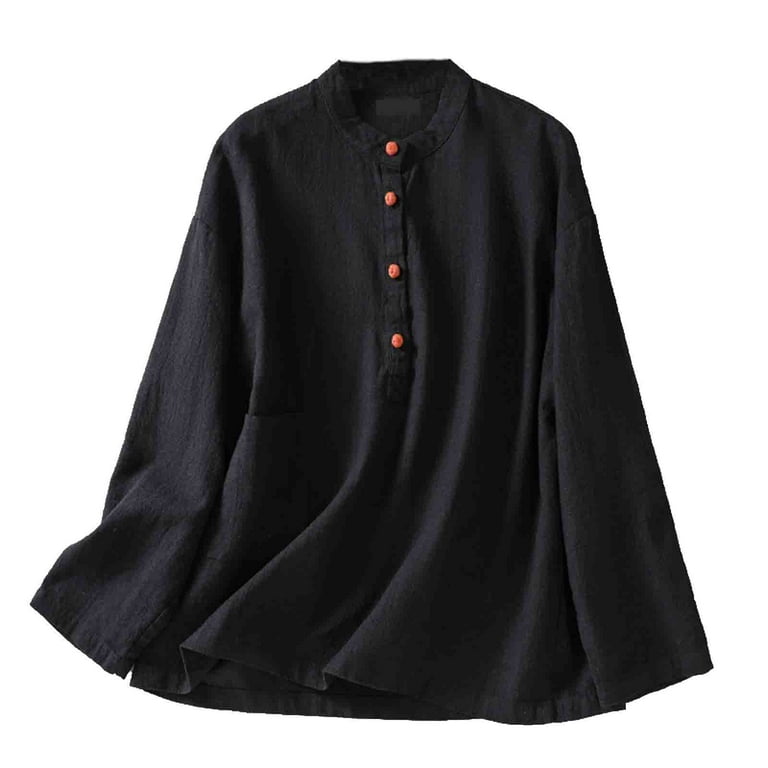 Casual Buttons Ruffle Mandarin Collar Blouses Casual Buttons Ruffle Mandarin Collar Blouses