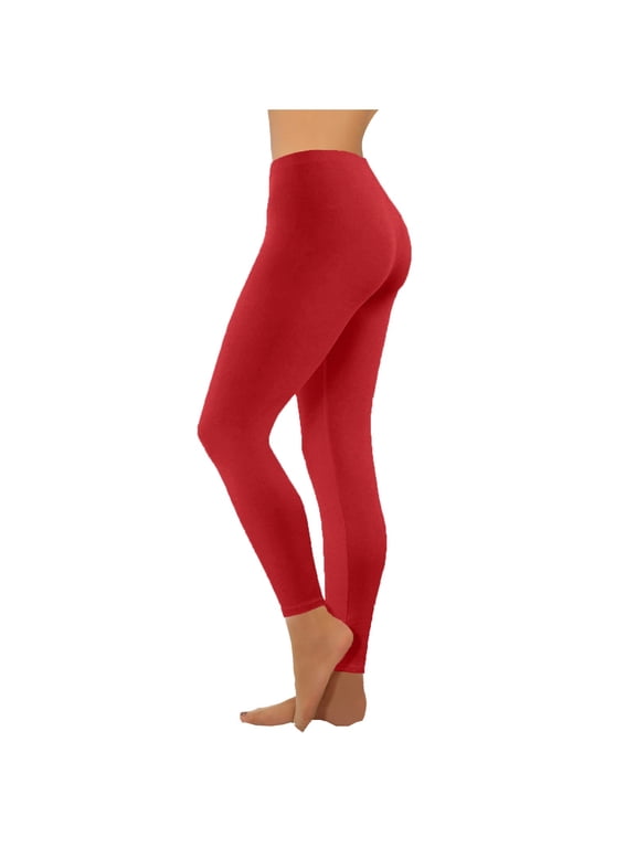 Yoga Leggings for Women Joggers Trendy Tummy Control Butt Lifting Solid High Waist Pants Basic Fitness Sport Tight Leggings Red XL