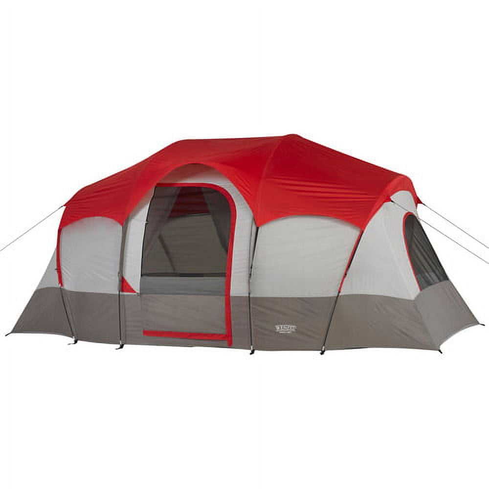 Wenzel 14 x 9 Blue Ridge 7 Person Family Tent with Removable Room Divider, Red