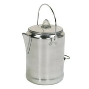 Wenzel Camp Coffee Pot - Aluminum Percolator, Easy Pour Spout - 9 Cup, Silver