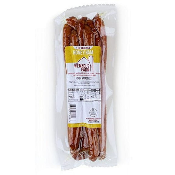 Wenzel's Farm Honey Ham Sticks - Gluten Free - No MSG - (1 LB Package)