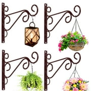 Weogot Coffee Iron Rustic Basket Plant Hangers (4 Count)