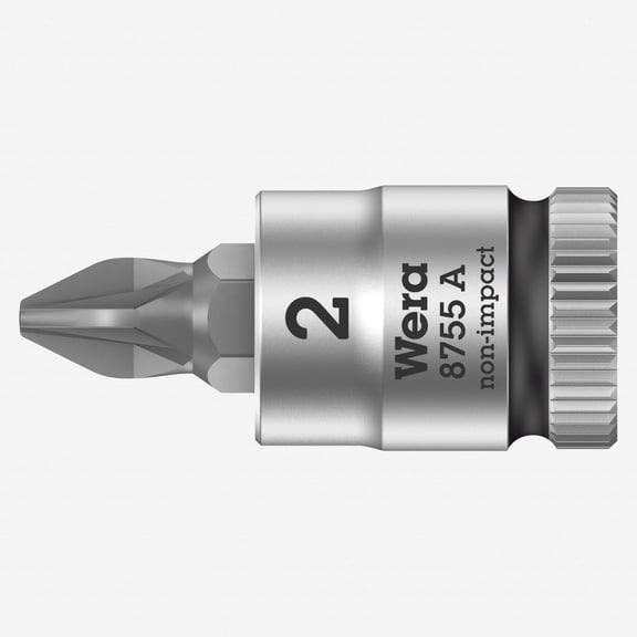 Wera 003354 8755 A PZ Zyklop Bit Socket with 1/4" Drive, PZ 2 x 28 mm