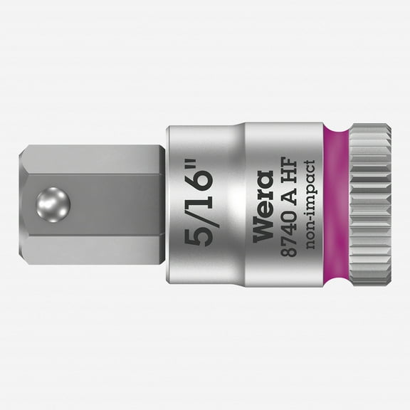 Wera 003389 8740 A 1/4" Drive Zyklop Hex-Plus Bit Socket with Holding Function 5/16"