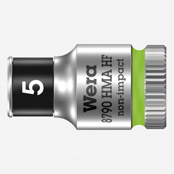 Wera 003719 8790 HMA HF Zyklop Socket, 1/4" Drive with Holding Function - 5.0mm