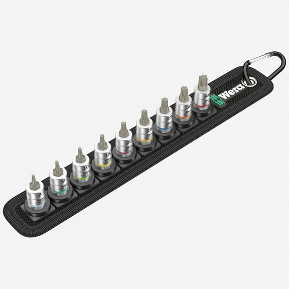 Wera 003882 Belt 3 Torx HF Zyklop Bit Socket Set, 1/4" Drive, 10 pieces - with Holding Function