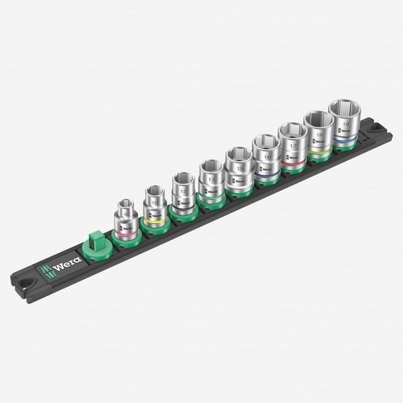 Wera 005430 Metric 3/8" Drive Zyklop Socket Set with Magnetic Holder, 9 Pieces