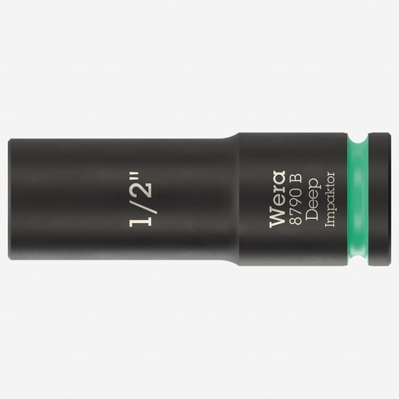 Wera 005568 SAE Impaktor Deep Socket, 3/8" Drive, 6-Point 1/2"