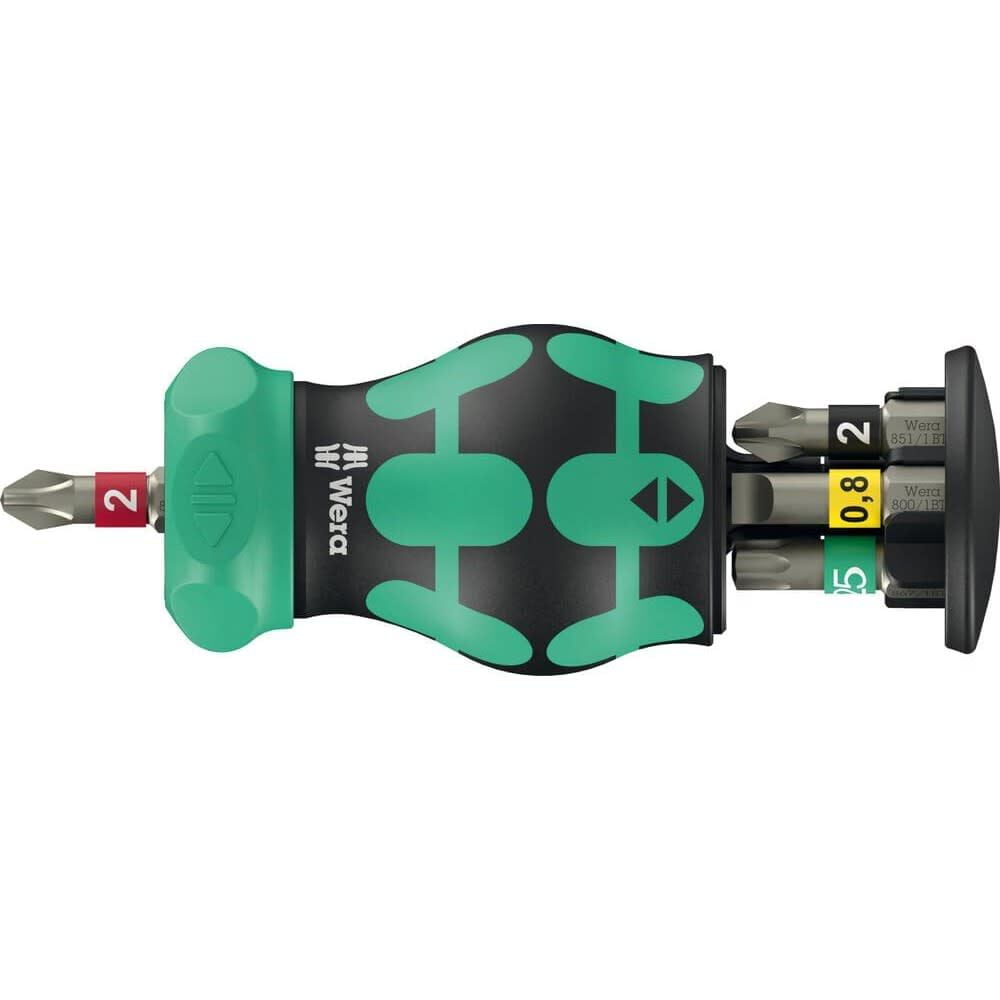 Wera Tools Kompakt Stubby Magazine Ra2 Kraftform Screwdriver Bit Set, 6 Pieces