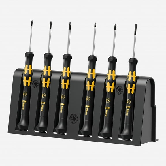 Wera 030180 ESD Safe Slotted/Phillips/M/Torx Micro Screwdriver Set + Rack