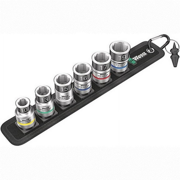 Wera 003995 Belt C 1 Zyklop Socket Set with Holding Function, 1/2" Drive, 7 Pieces