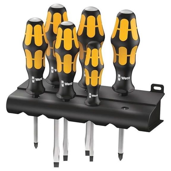 Wera 05018282001 Chiseldriver Screwdriver Set with Rack, 6 Piece