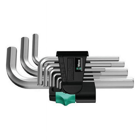 Wera 05021406001 Metric Chrome Hex L-key Set, 9 Piece