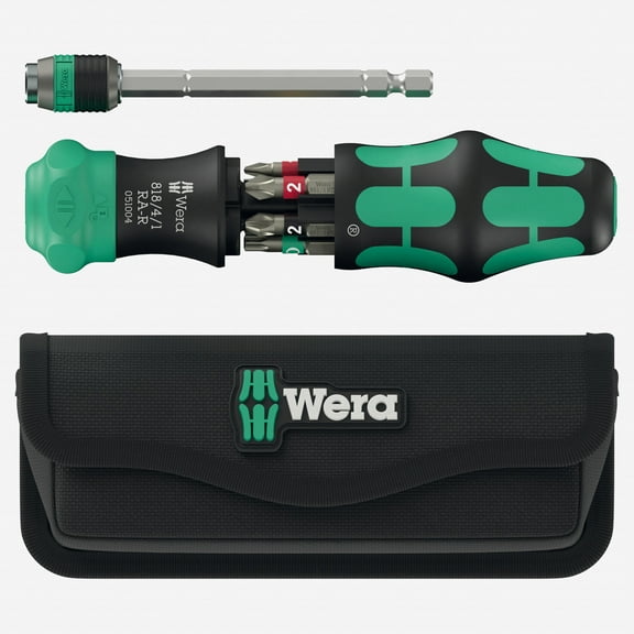 Wera Tools Kompakt 20 Ra-R Kraftform Screwdriver Bit Set With Pouch, 6 Pieces