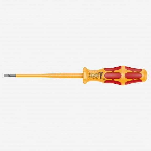 Wera 051582 Kraftform VDE Slotted Screwdriver, 3.5 x 100mm