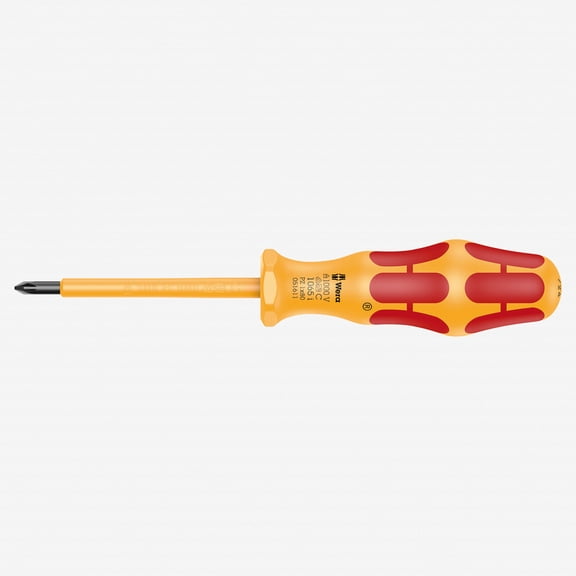 Wera 051611 Kraftform VDE Pozidriv Screwdriver, #1 x 80mm