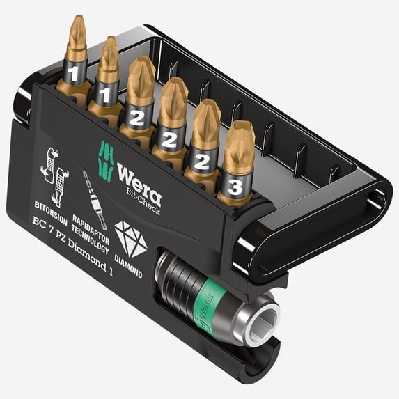 Wera 057412 Bit-Check 7 PZ Diamond 1 Insert Bit Set