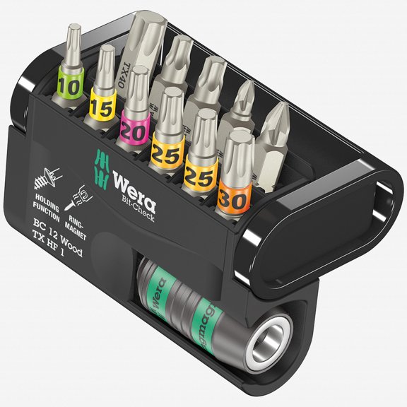 Wera 057435 Bit-Check 12 Wood, 12 Pieces