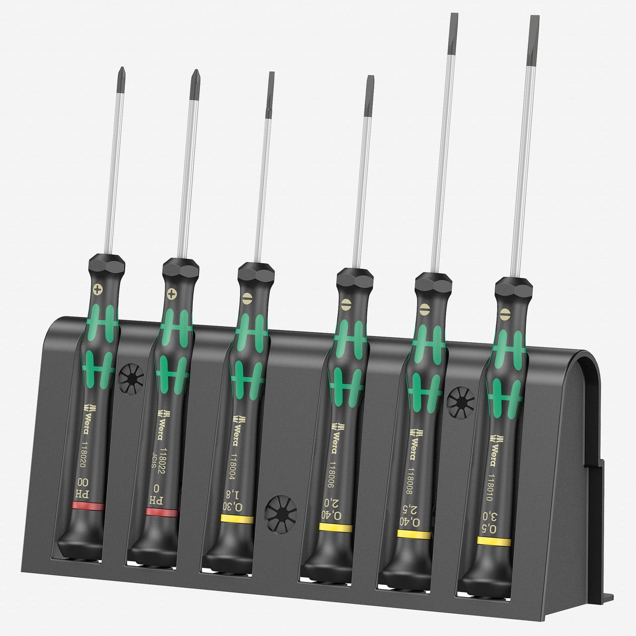 Wera 118150 Kraftform Micro Slotted/Phillips Precision Screwdriver Set + Rack