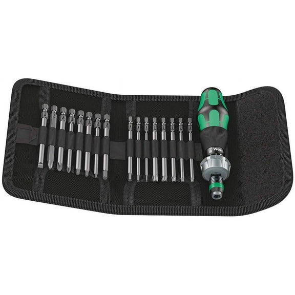 Wera - 5051041001 Kraftform Kompakt 60 RA Ratcheting Screwdriver Set, 17-Piece