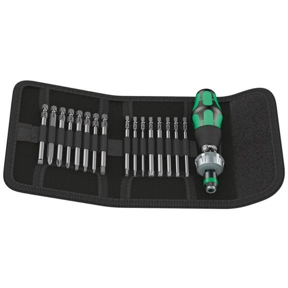 Wera Tools Kraftform Kompakt 60 Ra Ratcheting Screwdriver Set, 17 Piece