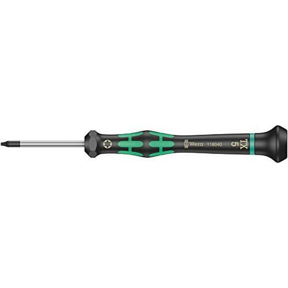 Wera 05118040001 Kraftform Micro 2067 Torx TX Electronics Precision Screwdriver, TX5 Head, 40mm Blade Length