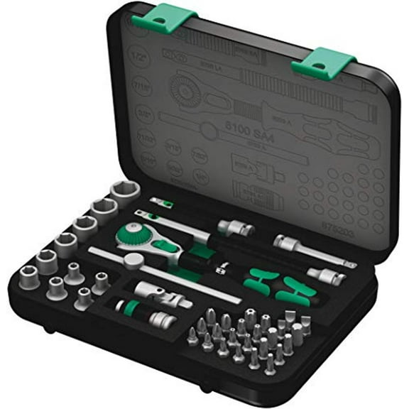 Wera - 5003535001 8100 SA 4 Zyklop Ratchet Set with 1/4" Drive, 41-Piece Set