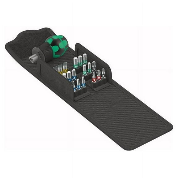 Wera 057471 Stubby Bit Holder Set 1, 19 Pieces