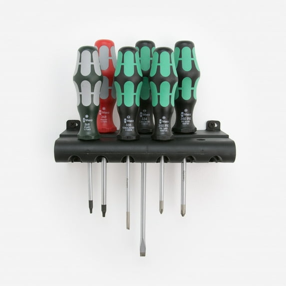 Wera 347778 Kraftform Plus Slotted/Phillips/Square Screwdriver Set + Rack