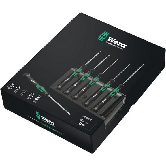 Wera Tools 6Pc 2035/6 B Micro Screwdriver Set With Rack