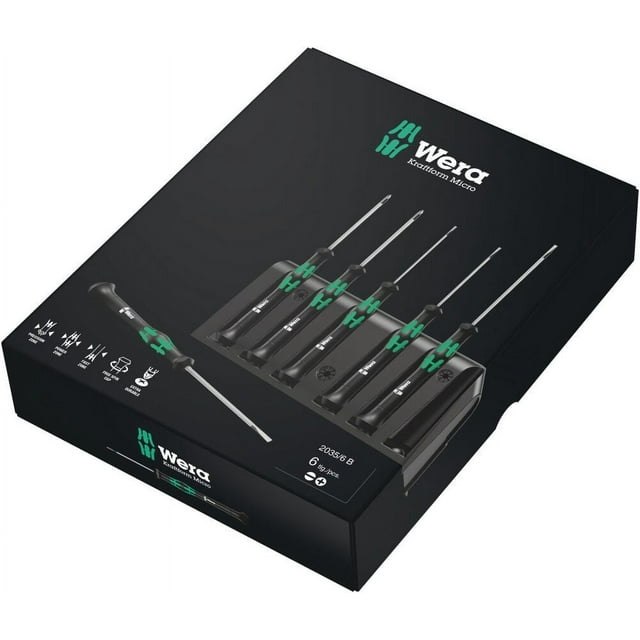 Wera Tools 6Pc 2035/6 B Micro Screwdriver Set With Rack