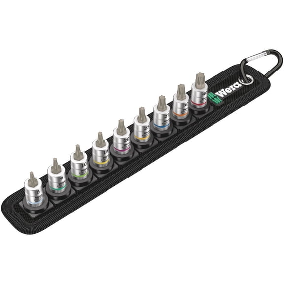 Wera Tools Belt A 3 Torx Hf 1/4 In Drive Zyklop Bit Socket Set 9Pc