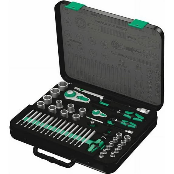 Wera Zyklop Metric 1/4″ & 1/2" Drive Speed Ratchet Socket/Bit Set (43-Piece Set)