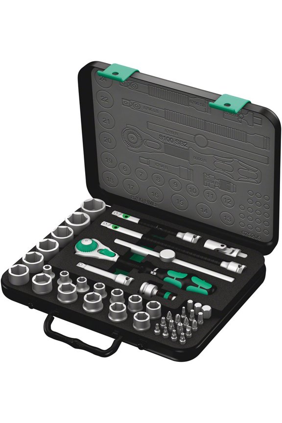 8100 SB 2 Zyklop Speed Ratchet Set, 3/8" Drive, Metric