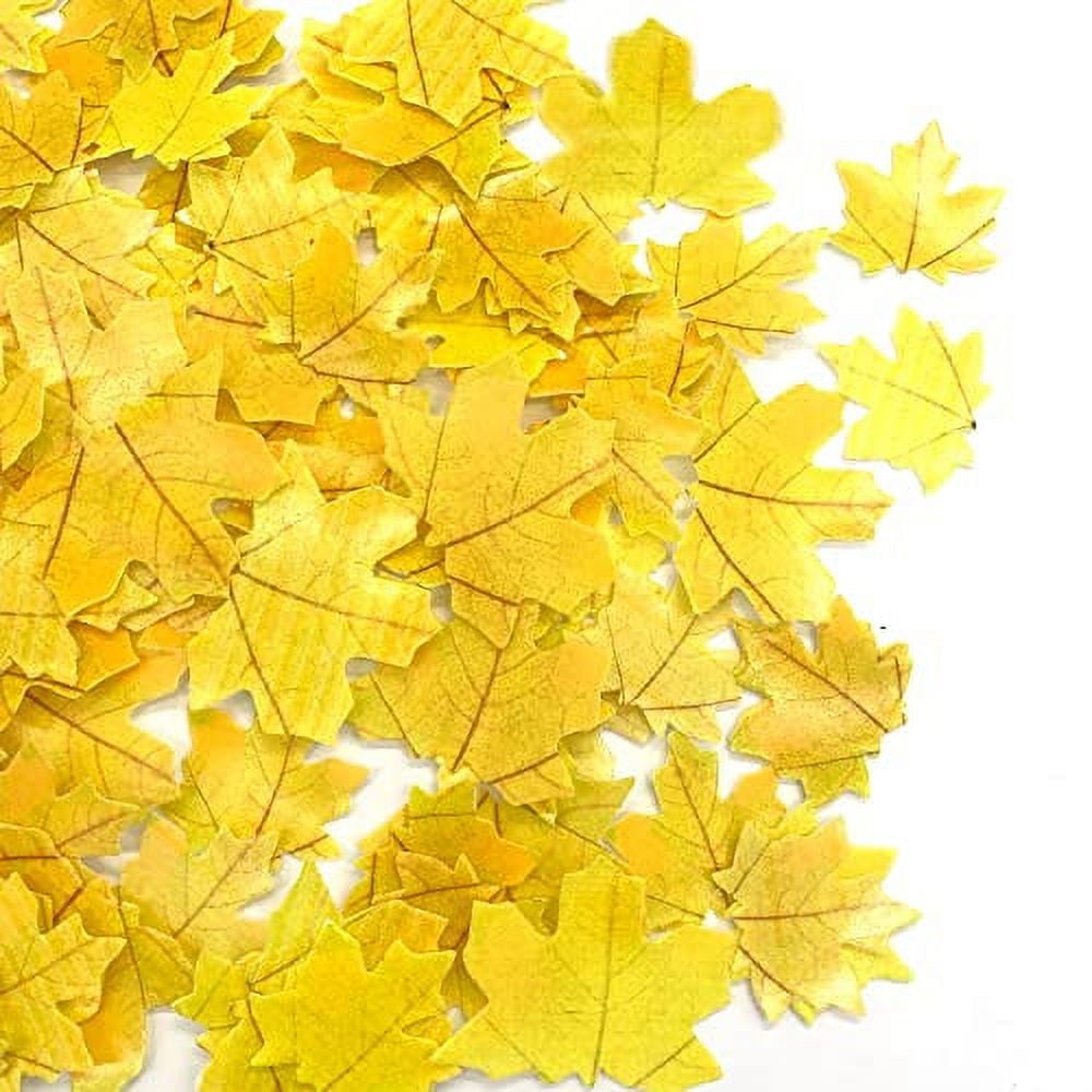 Weraru 90 Pcs Edible Fall Leaves Gold Leaf Cupcake Toppers, For Party