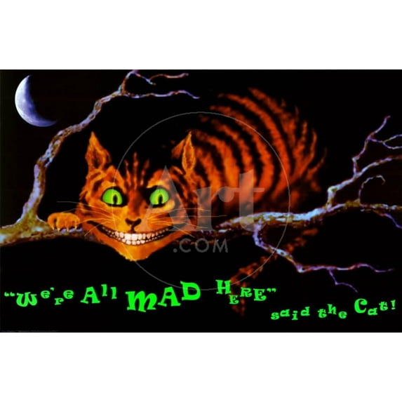 Were All Mad Here Blacklight Poster 36x24 Sold by Art.Com