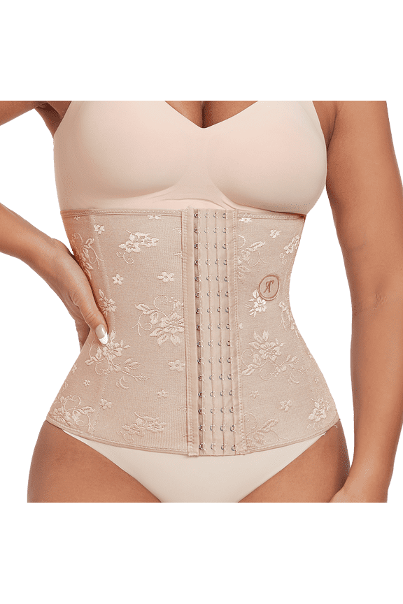 Floral Lace Waist Trainer for Women Corset Shapewear Tummy Control Waist Cincher Underbust Postpartum Girdle Body Shaper