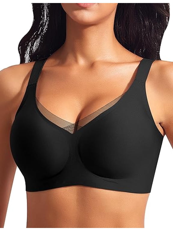 Wireless Bras for Women Mesh Crossover Bras Seamless Full Coverage No Underwire Comfortable Supportive Everyday Bra